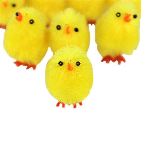 Novel 36pcs Simulation Easter Chick Mini Artificial Toys Plush Chicken
