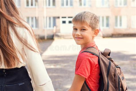 Learner Going To School With His Mother Stock Image Image Of