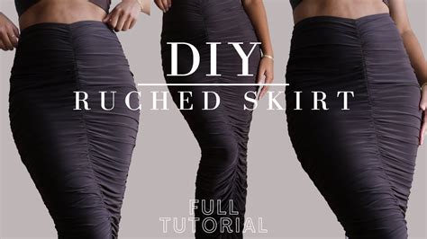 Diy Ruched Skirt How To Sew Ruched Skirt With Elastic Full Sewing