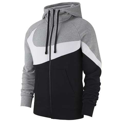 Nike Large Swoosh Full Zip Hoodie In Gray For Men Lyst