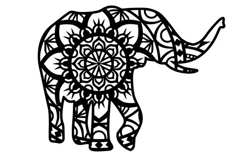 Elephant Mandala Svg (730767) | Cut Files | Design Bundles