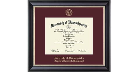 University Of Massachusetts Amherst Gold Embossed Diploma Frame In Noir