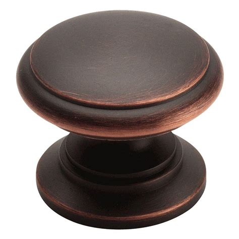 Amerock 1 14 In Oil Rubbed Bronze Cabinet Knob Bp1466orb The Home Depot