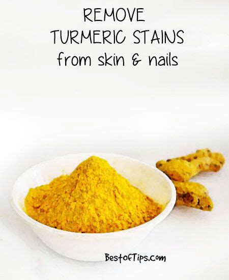Soap or detergent can partially remove turmeric stains from skin but. How to remove turmeric stains from your skin and nails ...