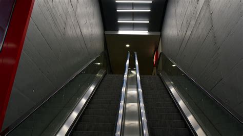 Download Wallpaper 2560x1440 Escalator Stairs Rise Bottom View