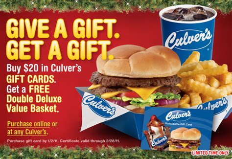 Shop our silver gift designed gift card from vanilla gift. Culvers Gift Card Deal