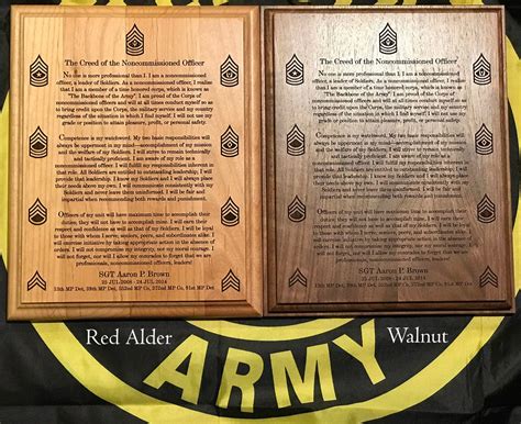 Collectibles Noncommissioned Officer Creed Usa Made In The Usa Army