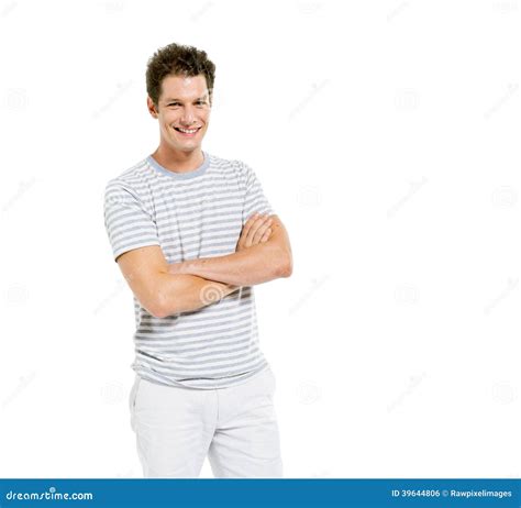 Young Man With Arms Crossed Stock Photo Image Of Ethnicity Portrait