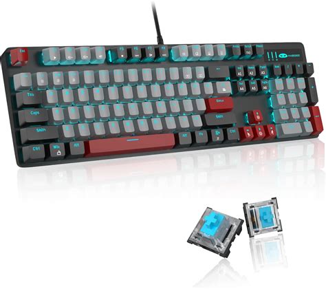 Magegee Mechanical Gaming Keyboard New Upgraded 104 Keys Blue Backlit