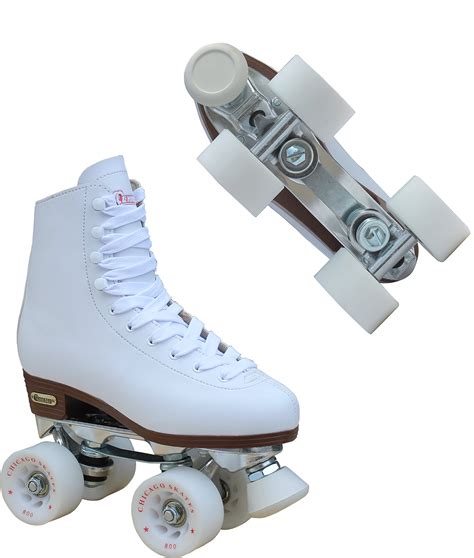 Roller Skates Chicago Womens Leather Lined Rink Size 10 White Adult