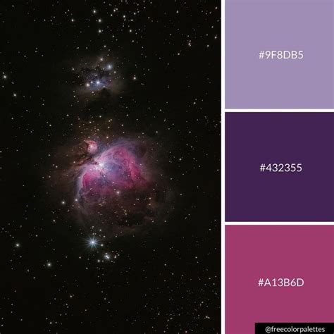 Purple Galaxy Space Color Palette Inspiration Digital Art