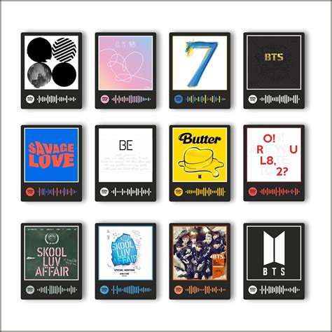 Bts Sticker Decals Pack Of 12 Spotify Scannable Vinyl Stickers