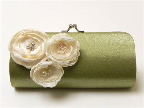 Chartreuse Green Clutch Bridal Clutch By Fallensparrow On Etsy 4600