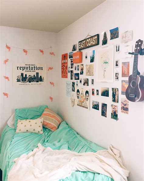 College Dorm Dormspiration Apartment Room Decor Gallery Wall Photos Poster Dormify Mint Coral