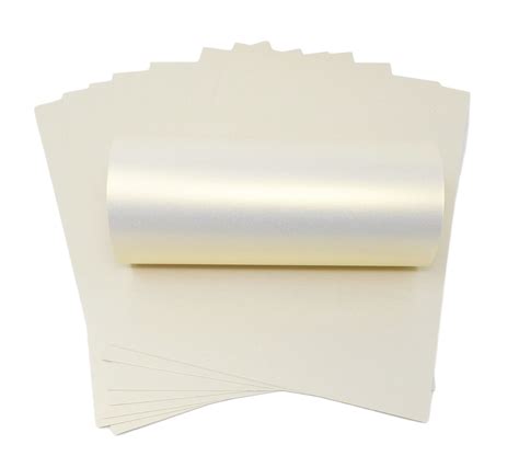 10 Sheets Of Ice Gold Pearlescent Double Sided Card 300gsm Syntego