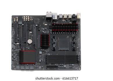 Computer Motherboard Isolated On White Background Stock Photo 792464233