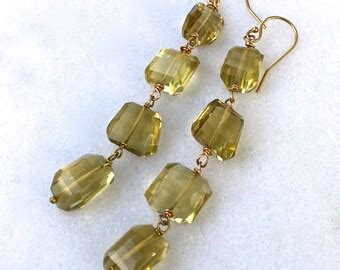 Pink Sapphire Prasiolite Multi Drop Chandelier Earrings In