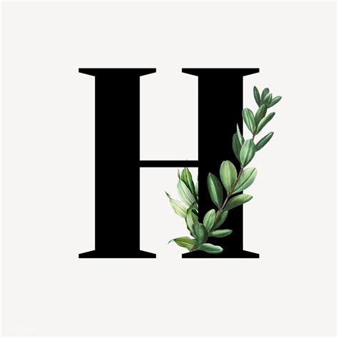 Download Premium Illustration Of Botanical Capital Letter H