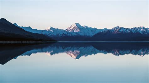 Download 1920x1080 Mountains Lake Reflection Clean Sky