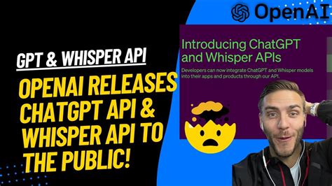 OpenAI Releases ChatGPT Whisper APIs GPT Is BIG YouTube