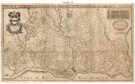 Old Map Of Philadelphia Pa 1681 Thomas Holme