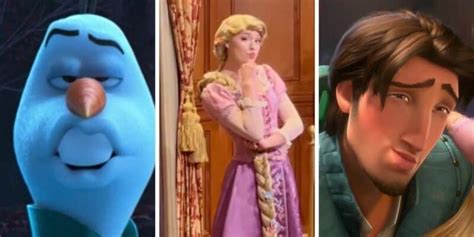 Josh Gad Visits Rapunzel Mimics Olaf And Flynn Riders Smolder