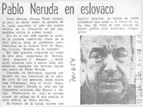 Pablo Neruda En Eslovaco Artículo Biblioteca Nacional Digital De Chile