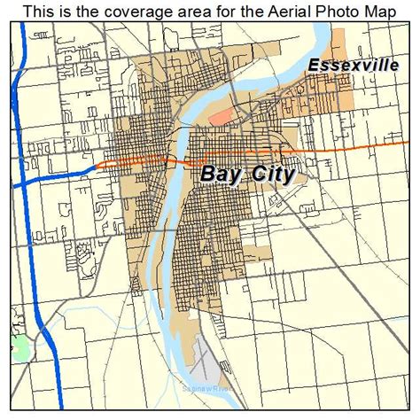 Aerial Photography Map Of Bay City Mi Michigan