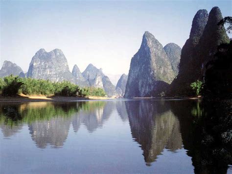 Karstic Peaks At Guilin Along The Li River China Travel