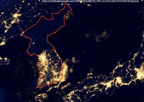 Satellite map of north korea at night north korea asia. North Korea's Low Carbon Footprint | Real Science