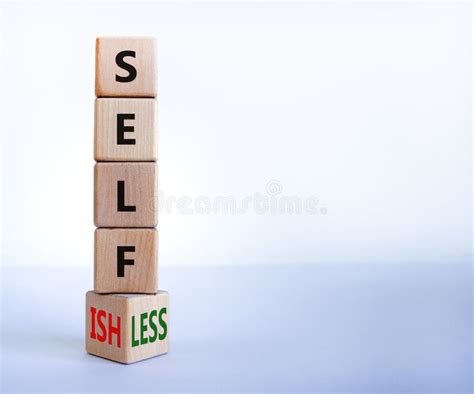 Selfish Or Selfless Symbol Businessman Turns A Wooden Cube And Changes
