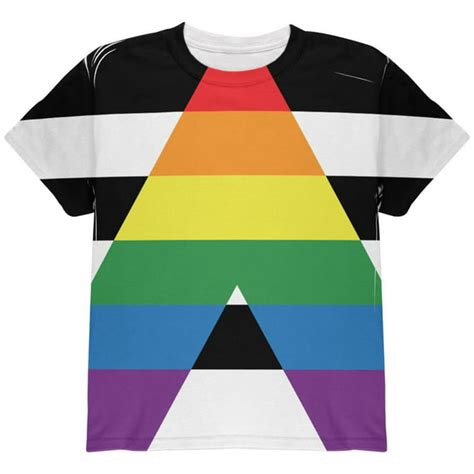 Lgbt Straight Ally Pride Flag All Over Youth T Shirt Multi Yxl