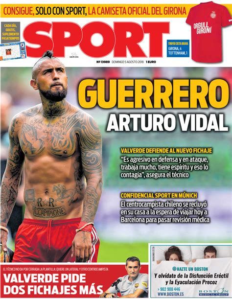 La portada del diario Sport (05/08/2018)