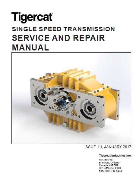 Tigercat SINGLE SPEED Transmission Service Repair Manua