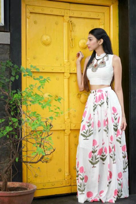 Teal floral crop top and skirt matching sets. #crop top # high waist skirt # floral | indian dresses ...