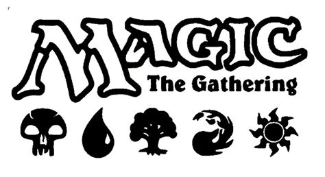 Mtg Magic The Gathering Logo Mana Symbols Black Pearl