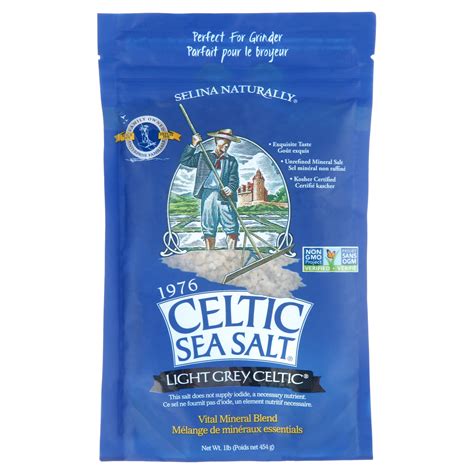 Celtic Sea Salt Light Grey Coarse Sea Salt 16 Oz Bag
