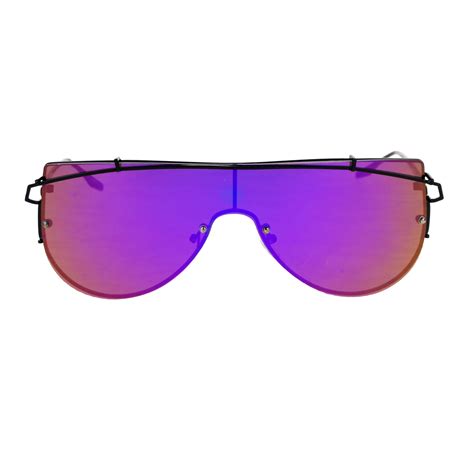 Sa106 Retro Flat Panel Shield Disco Futurism Sunglasses Ebay