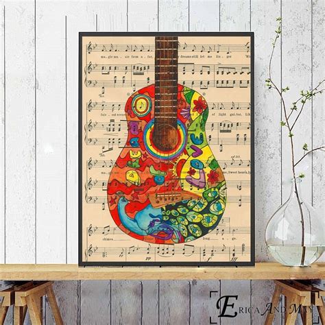 Guitar Sheet Music Artwork Canvas Painting Posters And Prints For
