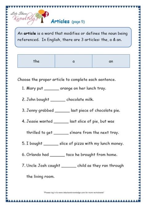articles words worksheet articles worksheet grammar worksheets
