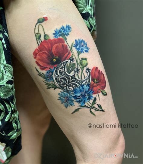 Komplet 12 dekoracyjnych kart kwiaty polne 15cmx17cm. Tatuaż polne kwiaty z lunulą | Autor: Make Art Tattoo ...