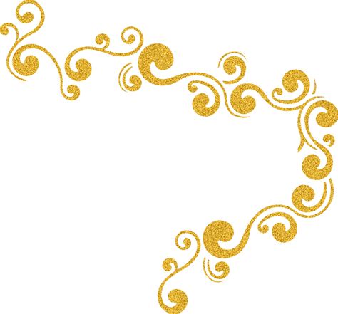 Sparkle Clipart Swirl Glitter Gold Border Png Transparent Png Full