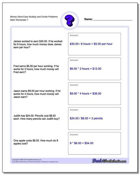 Using and applying addition and subtraction includes lesson on choosing most efficient subtraction method which is uploaded seperately. https://www.dadsworksheets.com Multiplication Worksheet ...