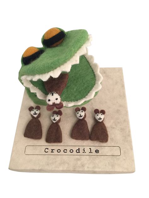Story Puppets Crocodile And 5 Cheeky Monkeys Papoose Toys