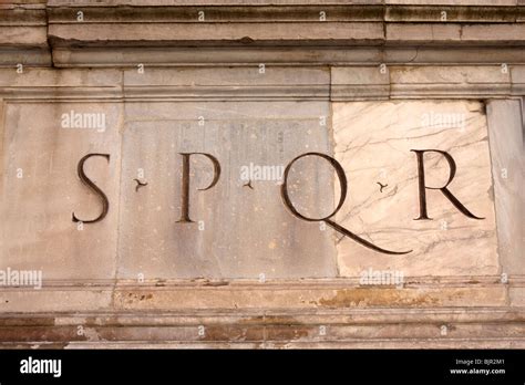 Spqr Inscription Initials For The Phrase Senatus Populusque Romanus