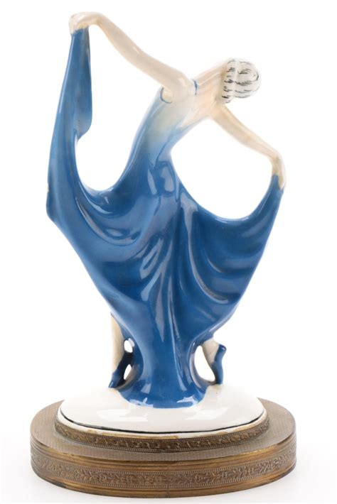 Hertwig And Co Katzhütte Art Deco Ceramic Dancing Lady Figurine