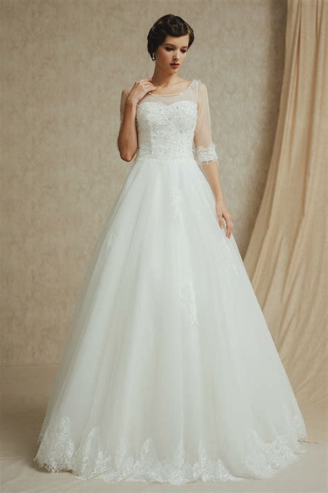 Weitere ideen zu brautkleid, braut, brautkleid a linie. Vintages A-Linie Rückenfrei Rund-Ausschnitt Brautkleider ...