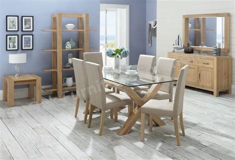 With 4 chairs leather on chairs cracked a bit as per photo's collection from sandyford near tunstall. 20 Best Ideas Glass and Oak Dining Tables and Chairs ...