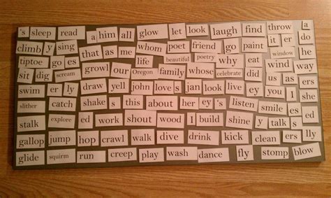 Diy Giant Magnetic Poetry Board Magnetic Poetry Poetry Poetry Decor