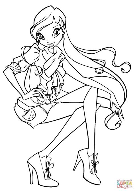 Free printable winx club coloring pages for kids winx club the popular media franchise originating in italy is a highly searched for coloring page subject in various countries. Winx Club Stella coloring page | Free Printable Coloring Pages